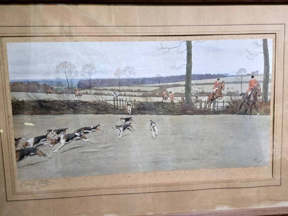 Watercolour engraving by Cecil Aldin, famous British artist.
