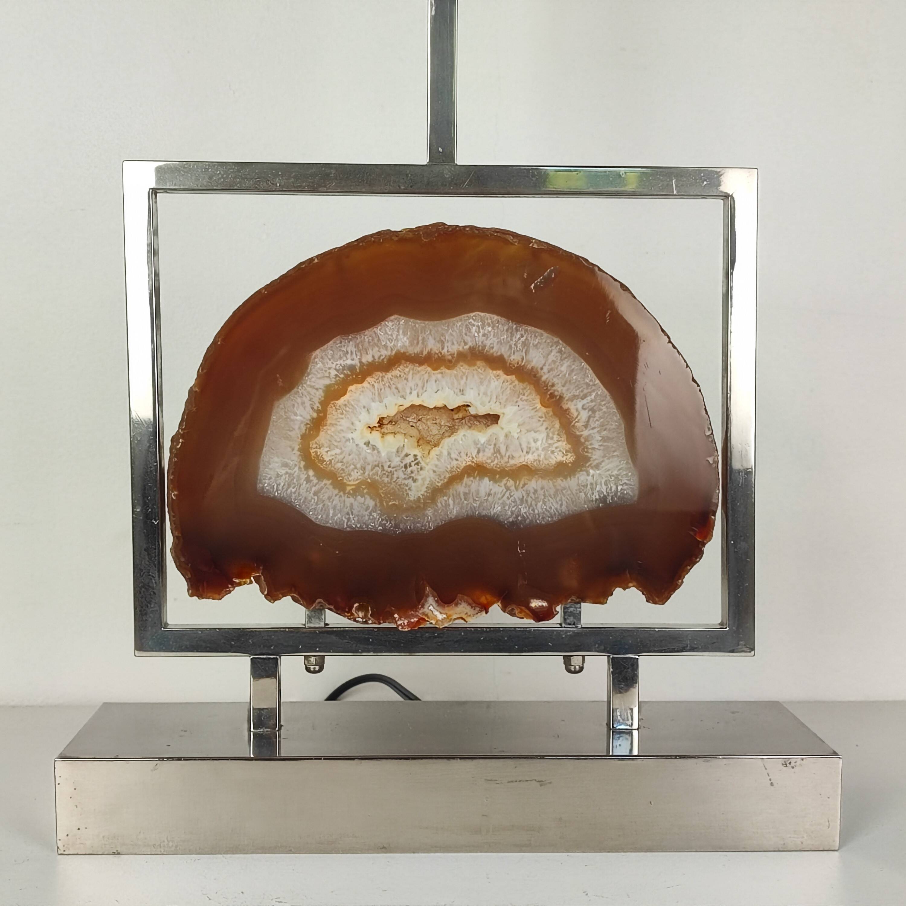 Agate and chrome lamp