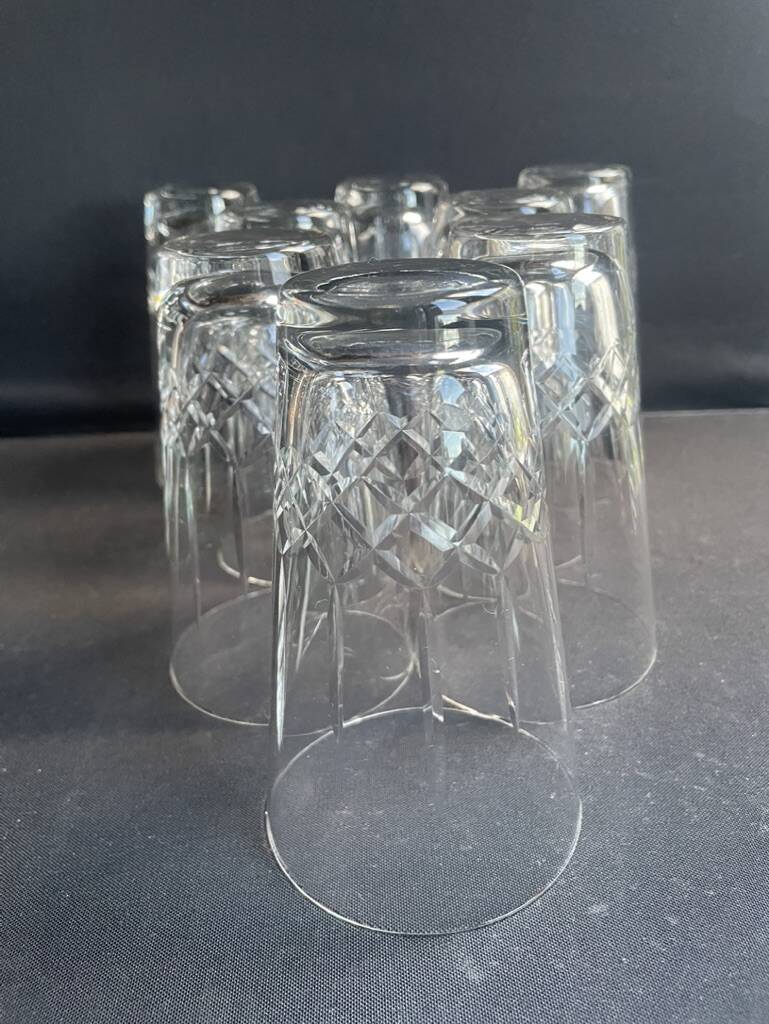 8 grands verres cristal taillé