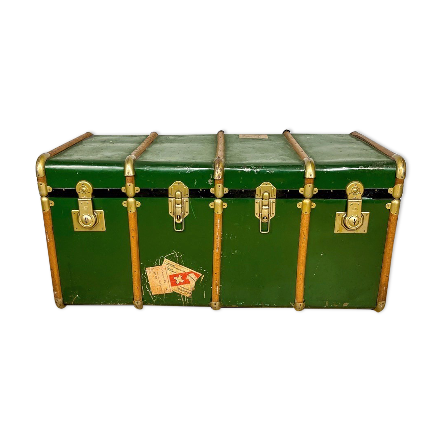 Old XXL arched mail transport trunk