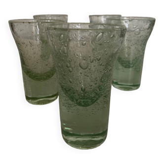 set de 5 verres gobelets de Biot vert amande