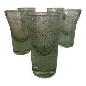 Set of 5 almond green Biot tumbler glasses