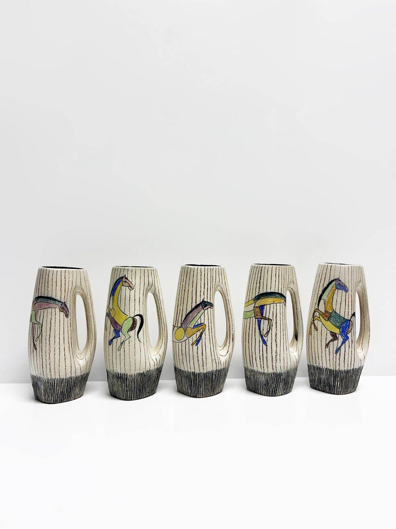 Hand-painted orangeade and water service. France, 1960s.