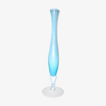 Vase soliflor opaline bleu Italie