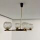 Lampe Suspension Maison Arlus 4 feux design français année 60