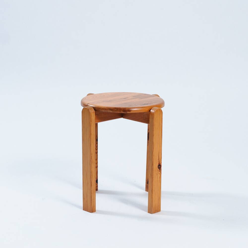 Pinewood stool, in manner of Rainer Daumiller