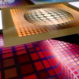 Complete portfolio (8 plates) from 1975 - Universal structures of the checkerboard - Victor Vasarely