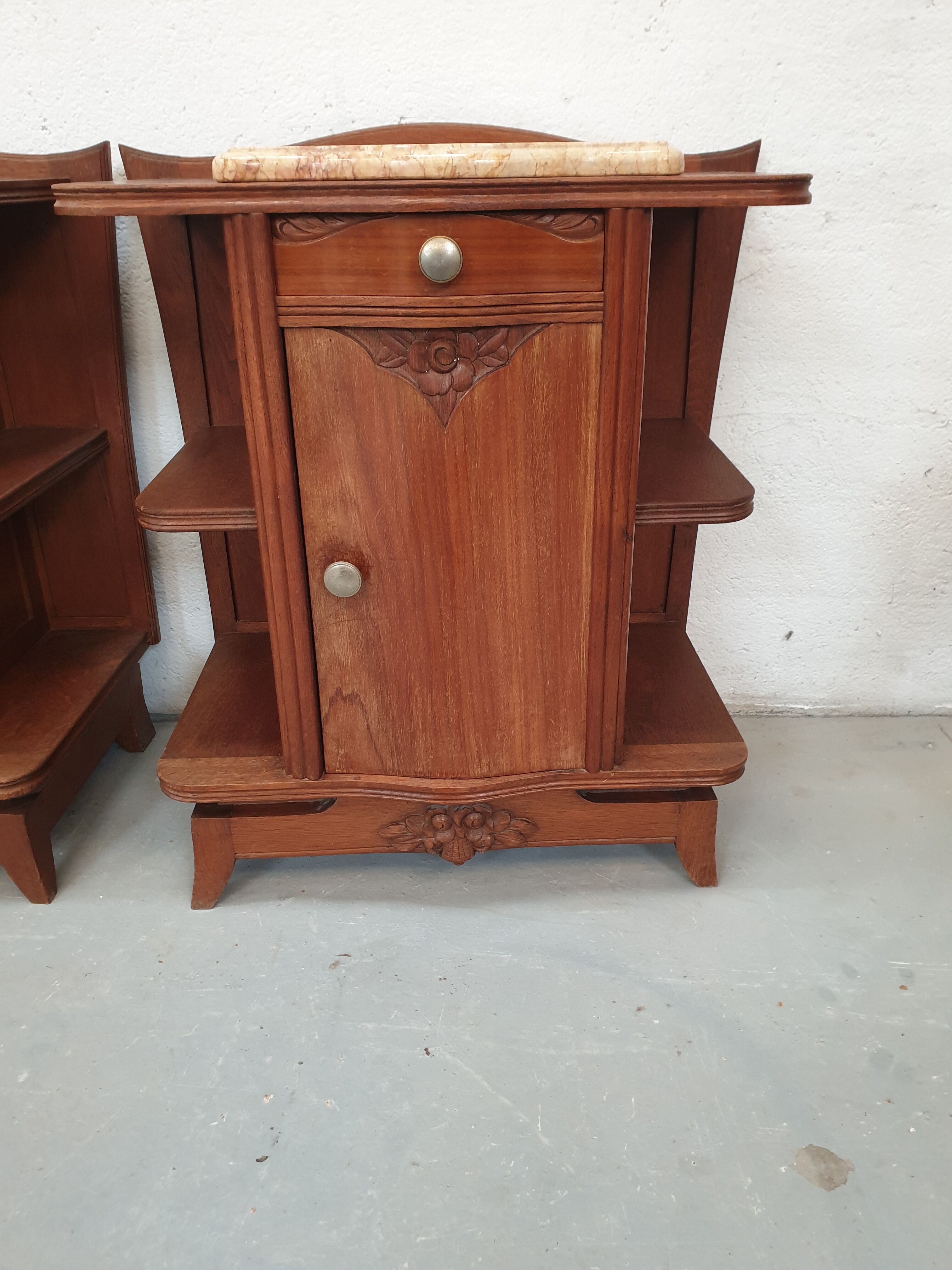Pair of vintage bedside tables 40s