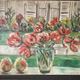 Old painting in oil on canvas depicting a still life.