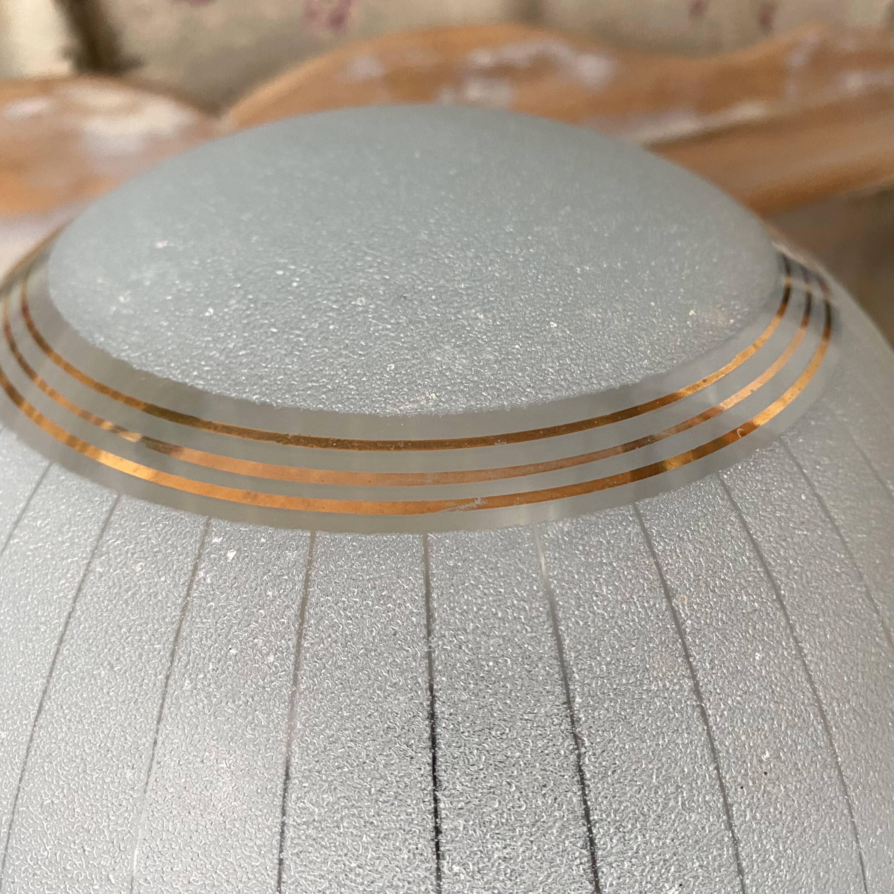 Art Deco blue granite and gold ball ceiling light