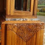 Buffet Art Déco en noyer avec marbres et guérites