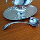 Vintage silver-plated metal sauce boat tableware