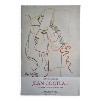 Affiche d'exposition Centenaire de Jean Cocteau, 1989