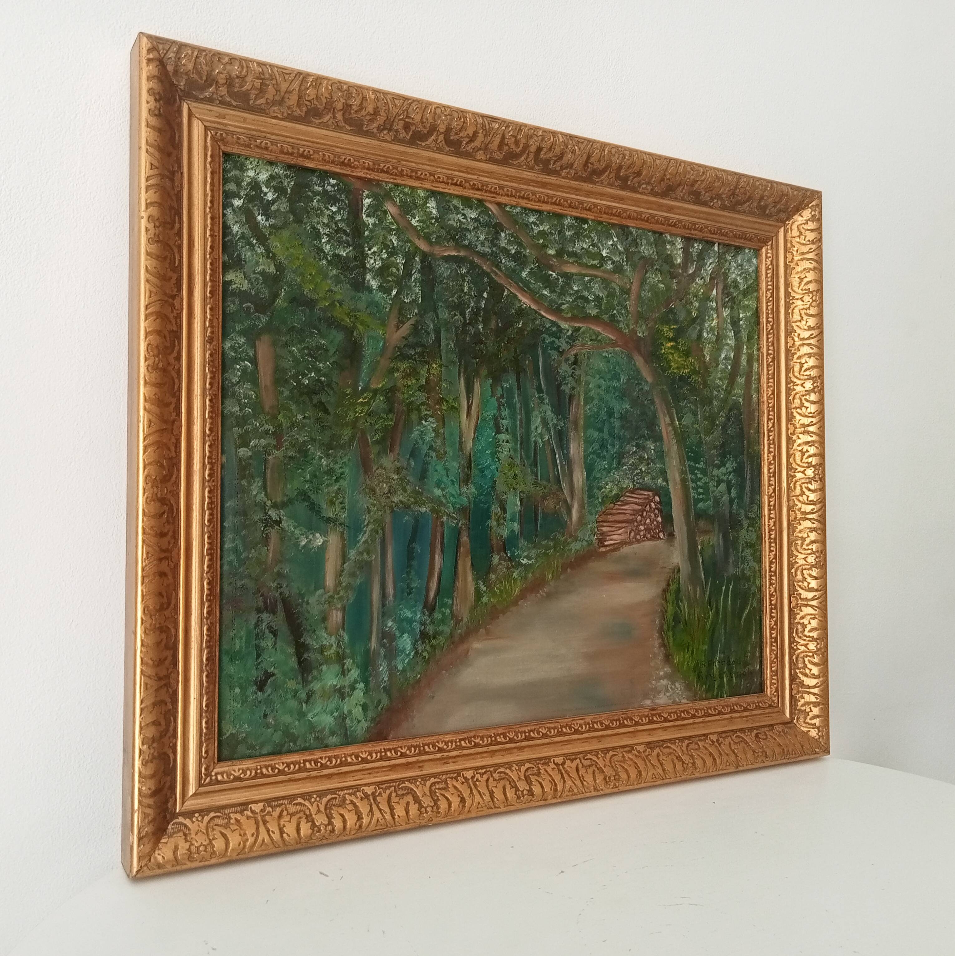 Oil painting by René Férréol Ringenbach "Chailluz Forest"