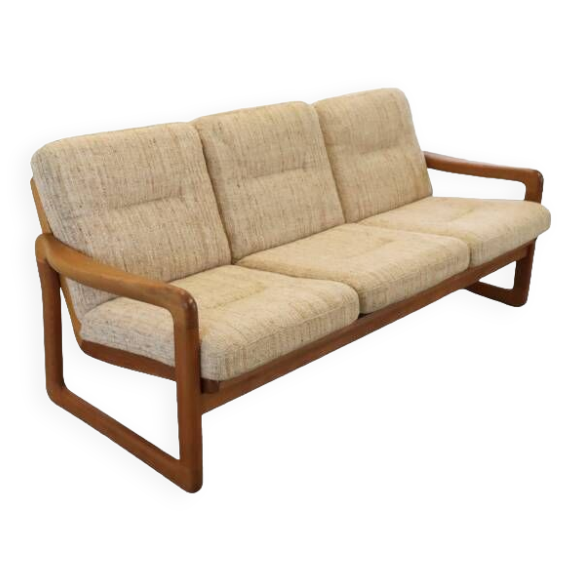 Holstebro deense vintage teak bank 'Karstoff'