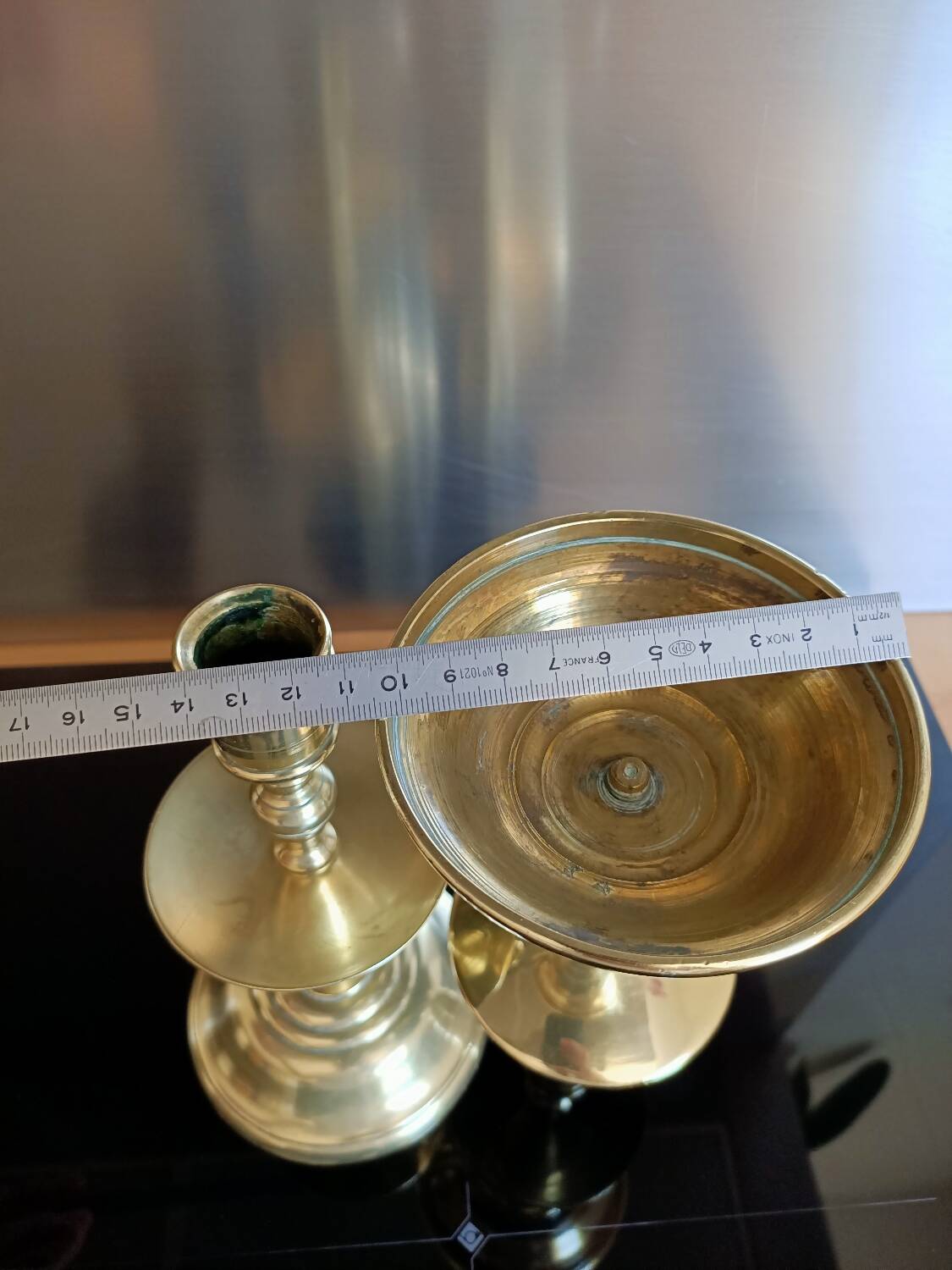 Golden bronze candlesticks