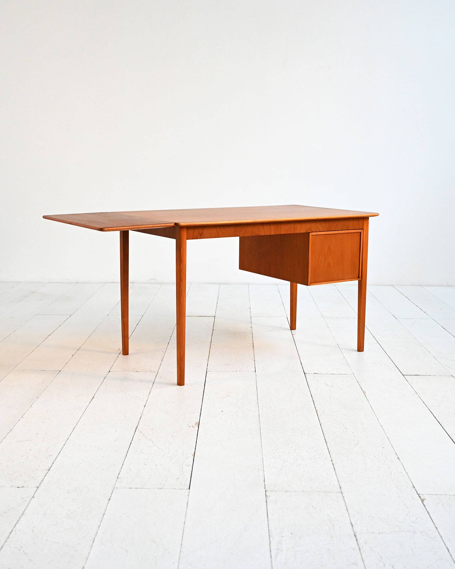 1960s teak desk with drop-leaf extension