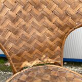 Children's armchair in woven chestnut