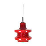Original German Red Opal Glass Hanging Light, Made by Peill & Putzler, Germany