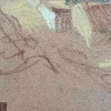 Paintings lot of 3 Pastel Ed. Pannetier (1884-1965) Orientalist Marine (?)