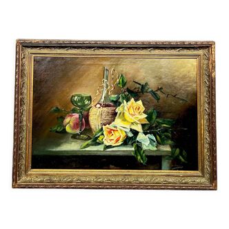 Charles de Naeyer (1877-1911) Nature morte aux roses