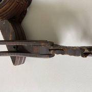 Pair of winged dragon sconces in carved wood