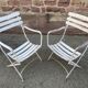 Paire de fauteuils chaises de jardin fer forgé vintage