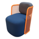 CIDER Ingrid armchair in orange and blue