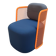 CIDER Ingrid armchair in orange and blue