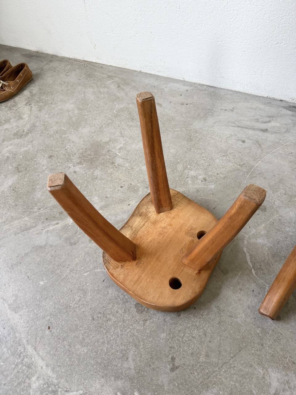 Pair of Henri Bataille oak stools