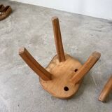 Pair of Henri Bataille oak stools