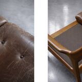 Vintage Mid-Century Danish Modern 3-Seater Brown Leather Sofa by Georg Thams