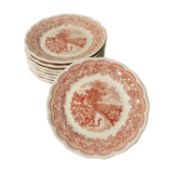Assiettes plates en faience swiss landscape décor paysage Suisse Italy