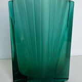 Art Deco vase in green tinted glass
