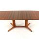 Large oval extendable dining table Gudme Danish design in teak - restored