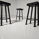 Ensemble de 3 tabourets brutalistes, Belgique, 1970