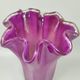 Vase en verre Murano Fazzoletto magenta-rose Michielotto des années 1970.