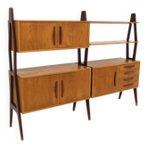 Scandinavian "Double" bookshelf in teak, Sweden, 1950.