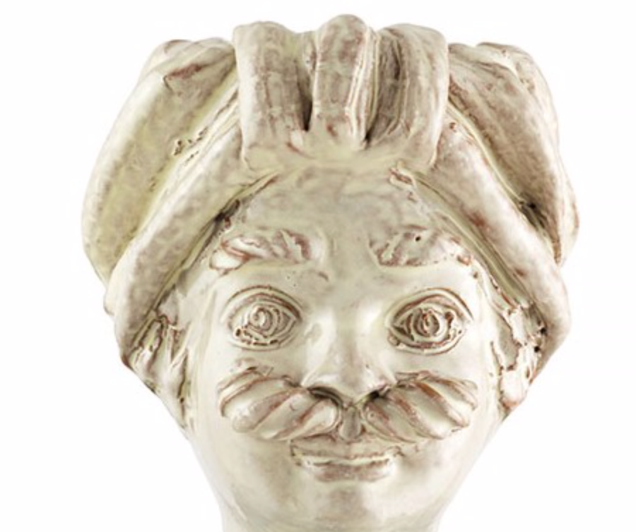 Mini white head vase man