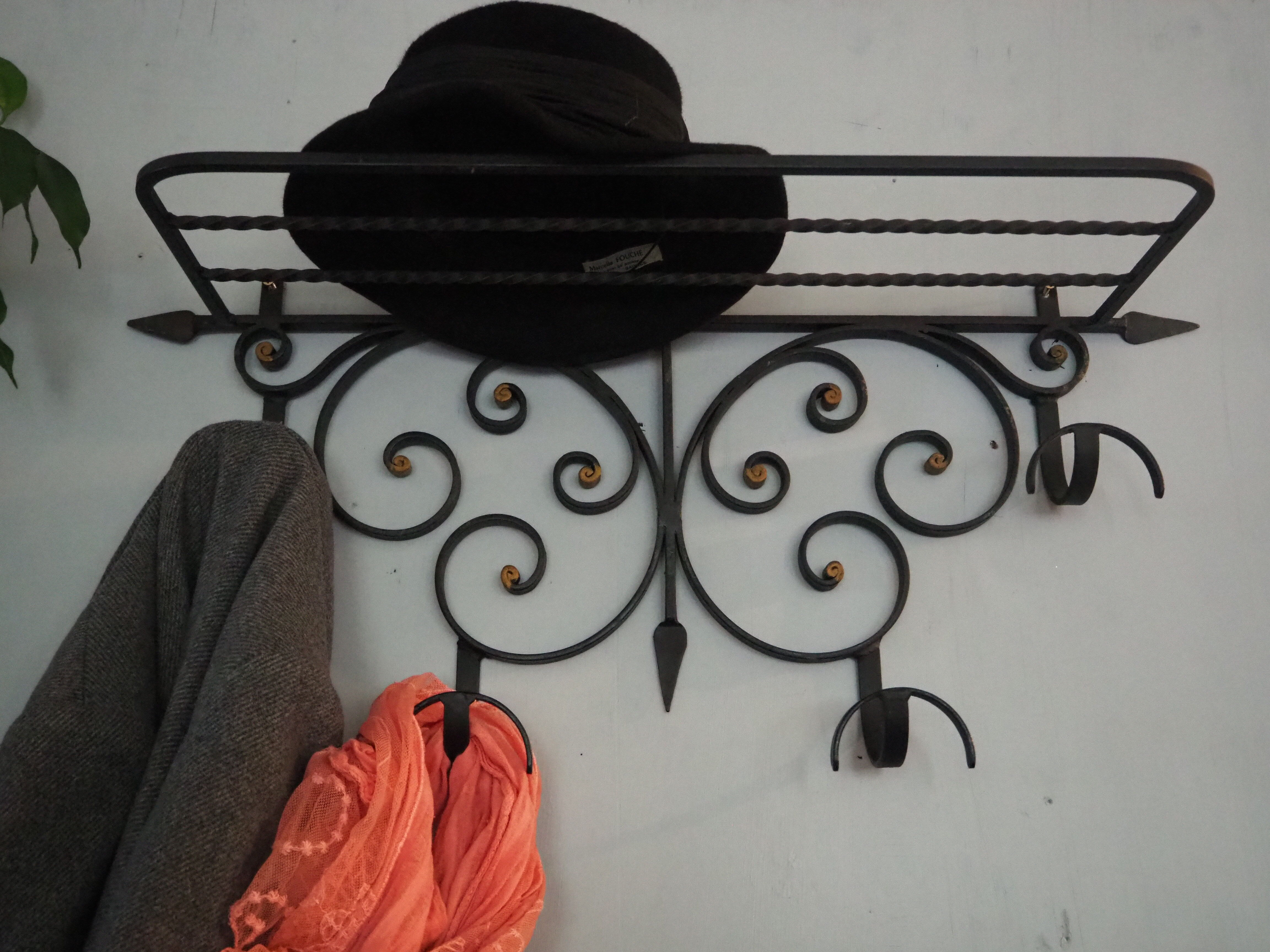 Coat and hat holder - wrought-iron from the 1970s