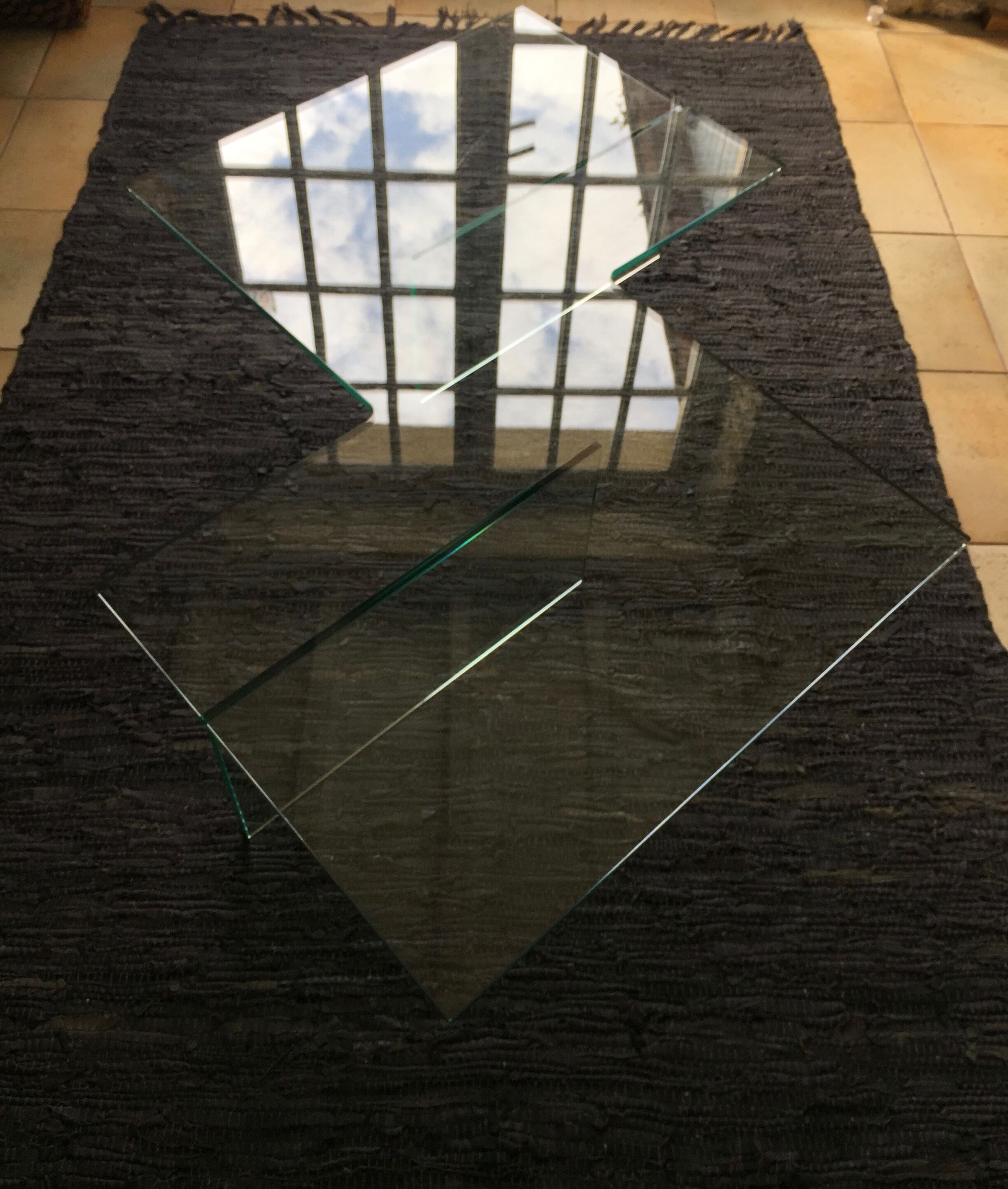 All-glass free-form coffee table