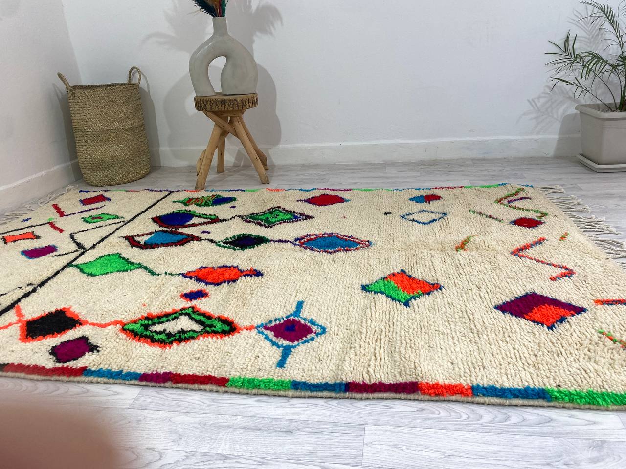 Handmade Moroccan Berber carpet 250 x 148 CM