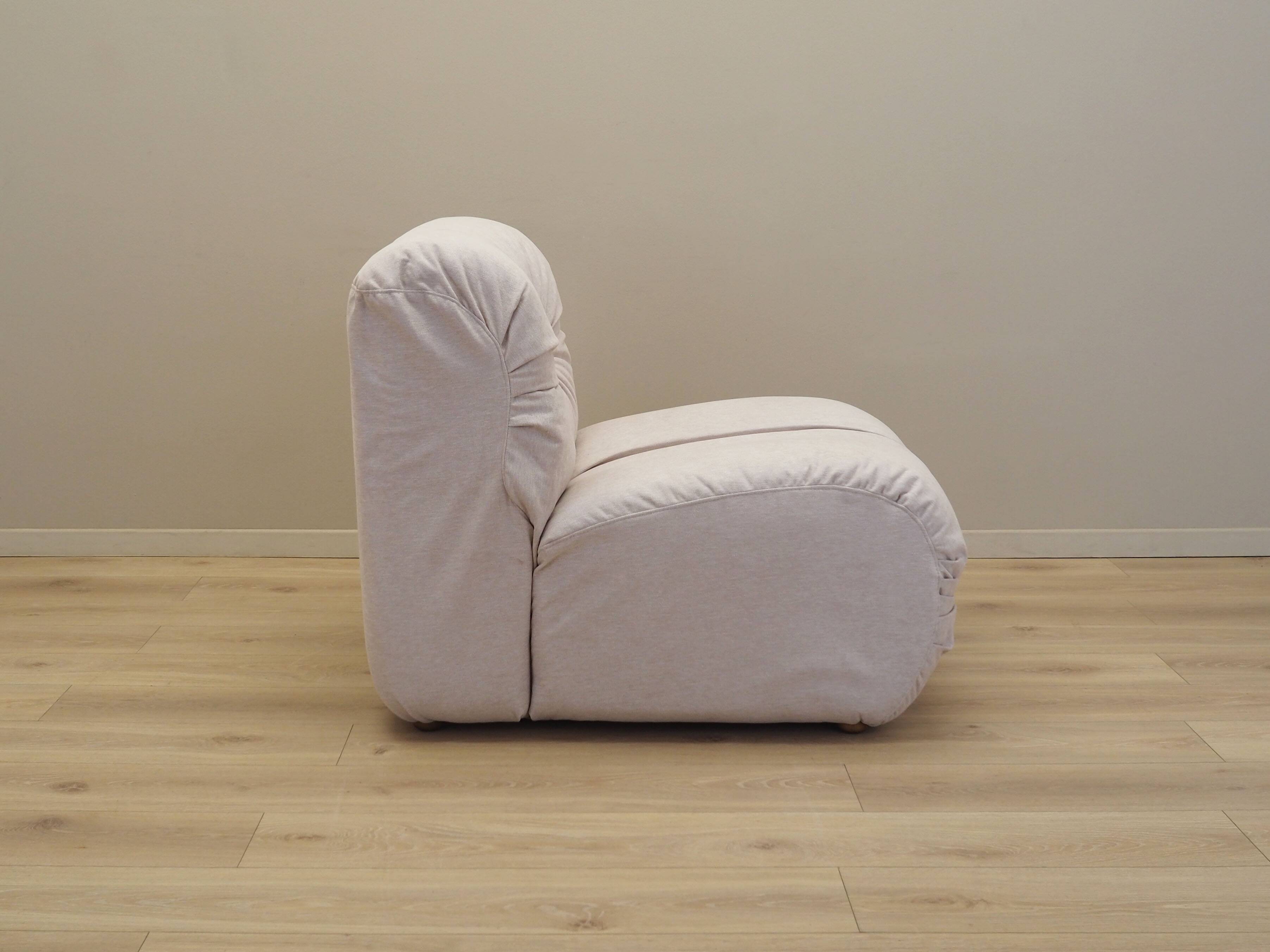 Beige armchair, Italian design, 1970s, production: Italy