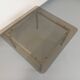 Vintage square coffee table in smoked glass and chrome metal from the 1970s.