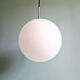 Large satin white opal glass pendant light, Limburg, 1970