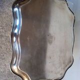 Silver metal tray 57 cm early 20th rectangle