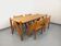 Exceptional suite of a large table and 4 vintage brutalist chairs