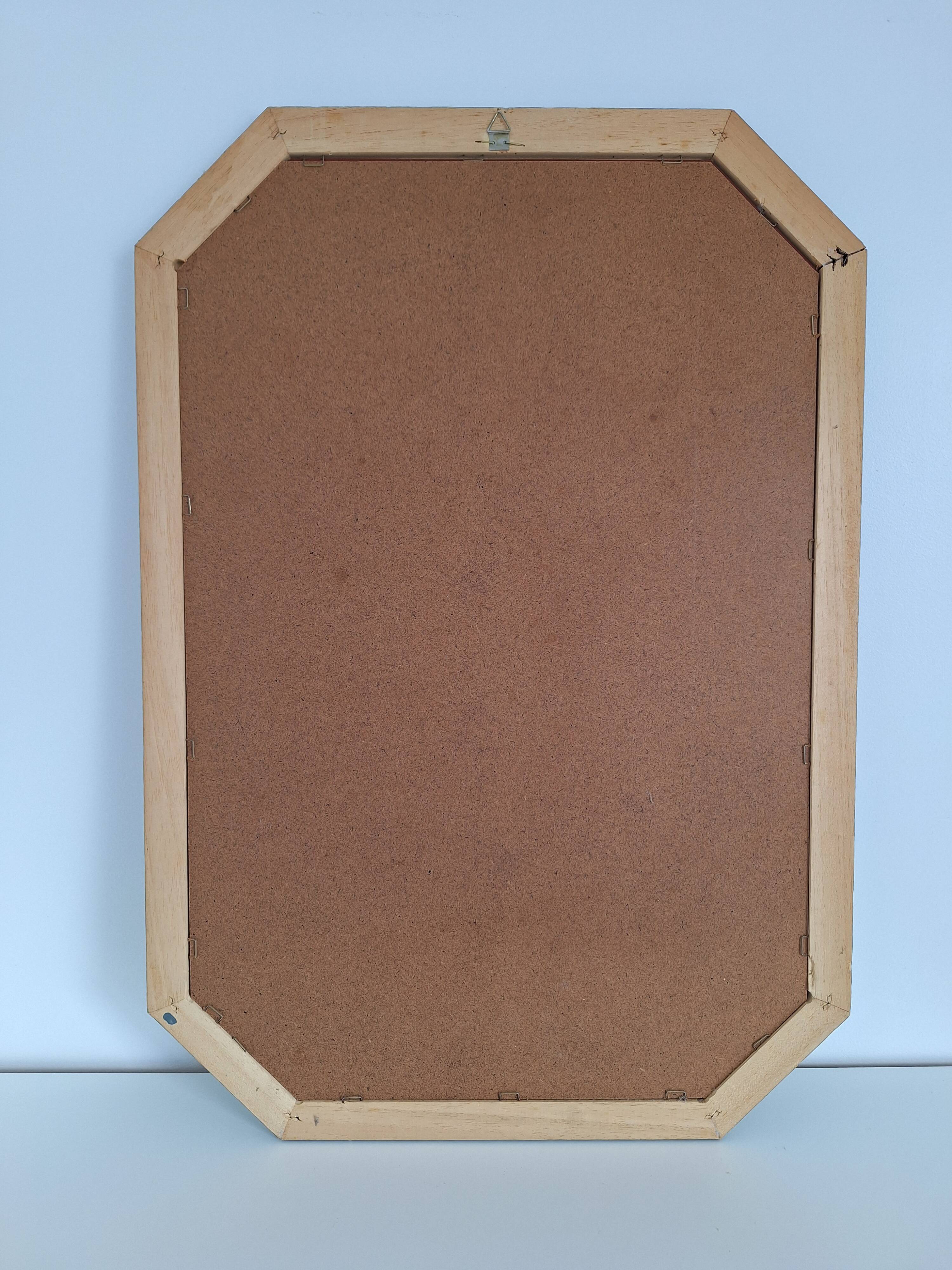 Vintage blue octagon mirror