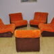 2-color corduroy modular sofa, 1970s