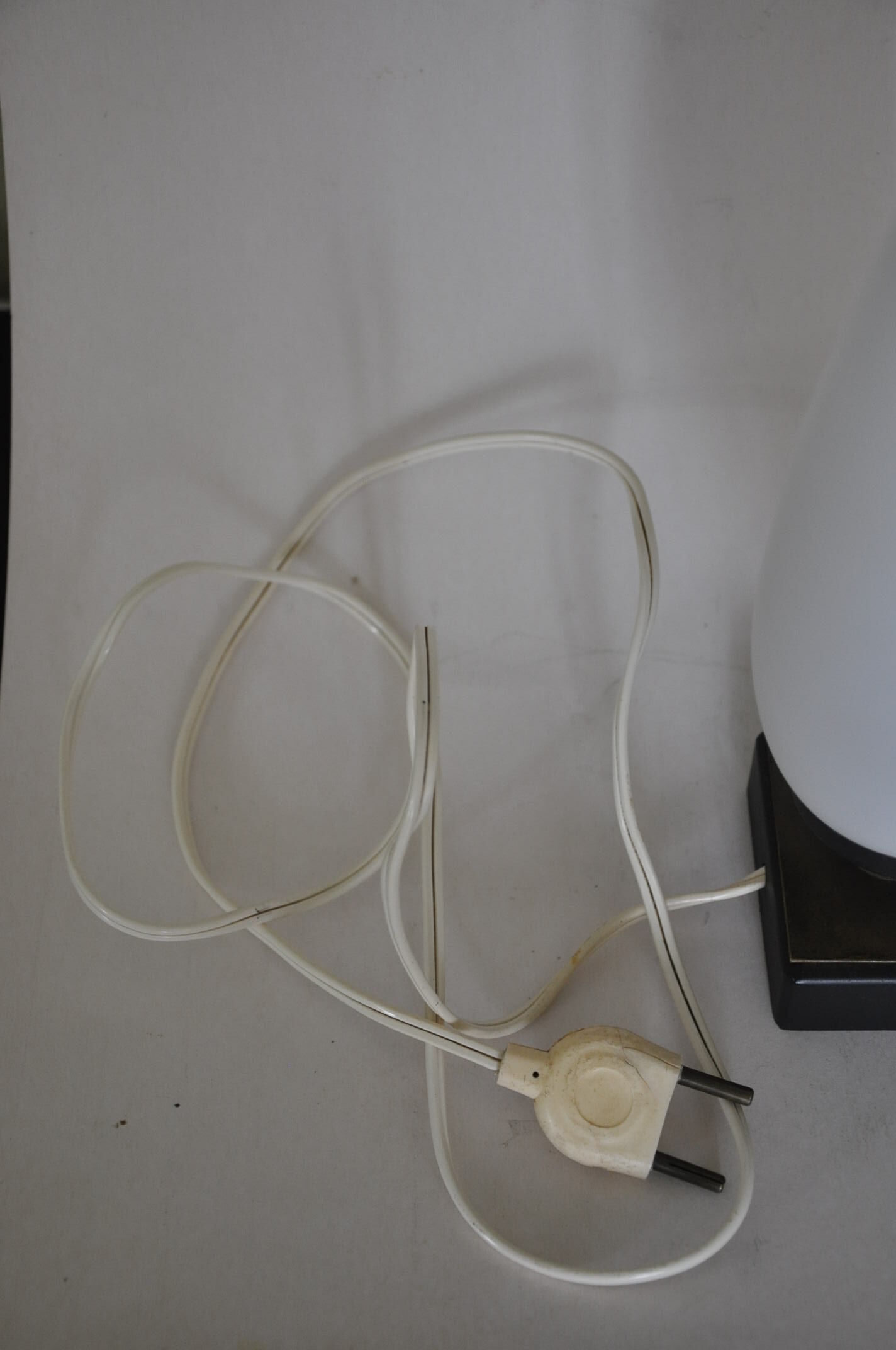 Opaline brass metal lamp 50s